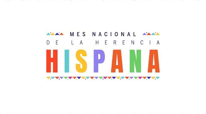 gráfico de colores que dice "Mes Nacional de la Herencia Hispana"