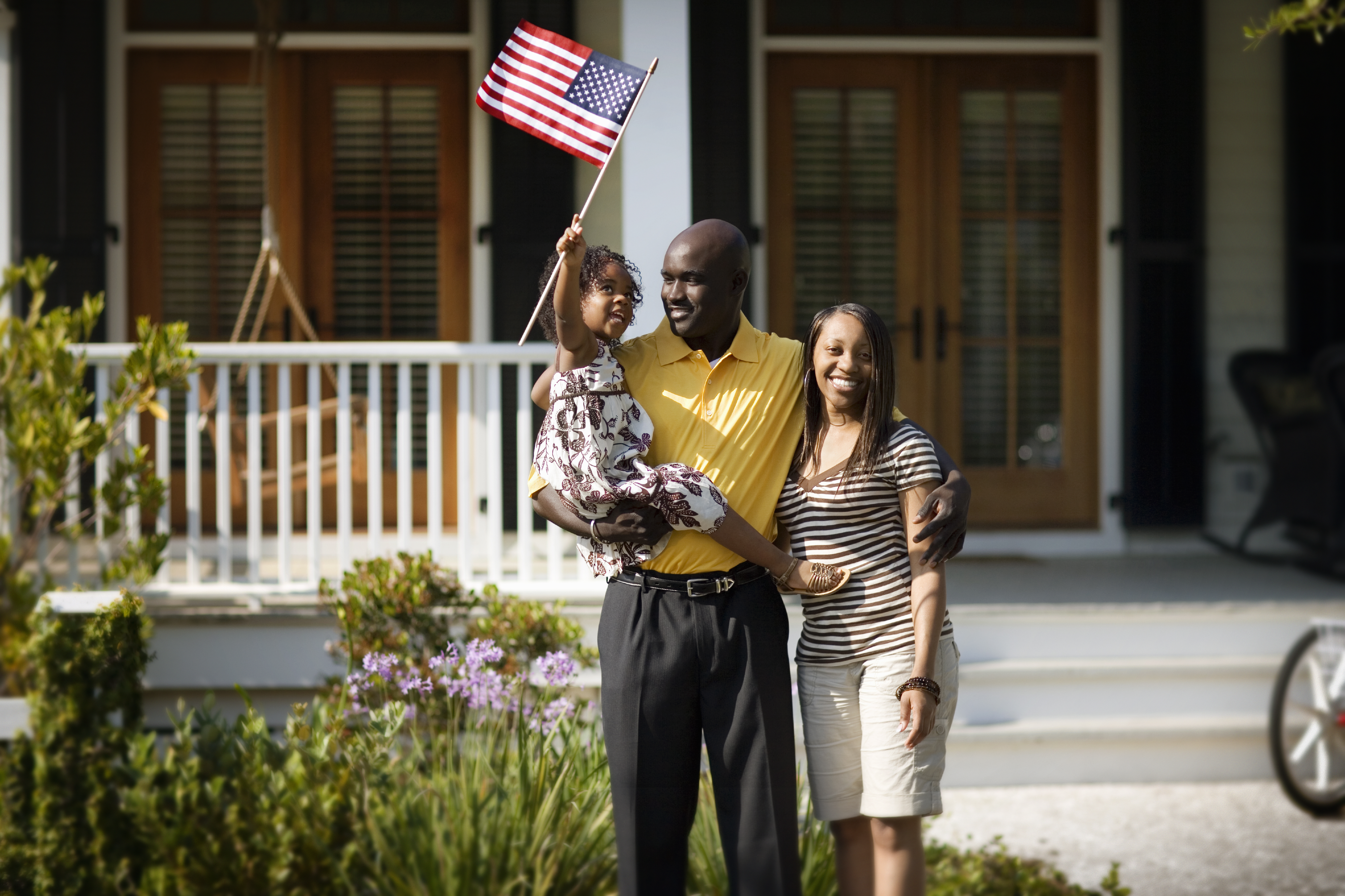 family with flag