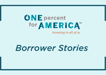 Green graphic with OPA logo and the text Borrower Stories