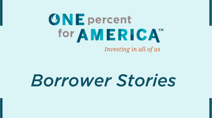 Green graphic with OPA logo and the text Borrower Stories