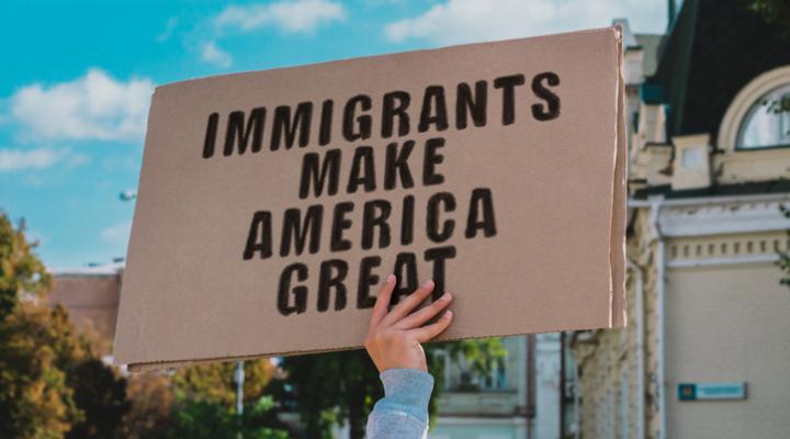 Immigrants make America great sign